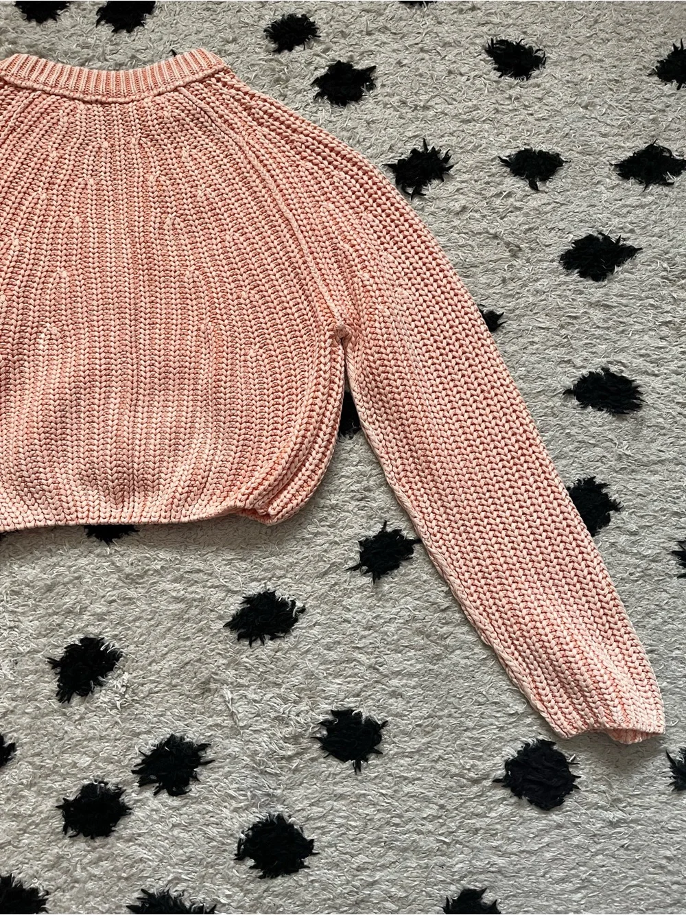 Free People Sweet Nothing cardigan (see measurements) Cropped Pink Chunky Knit